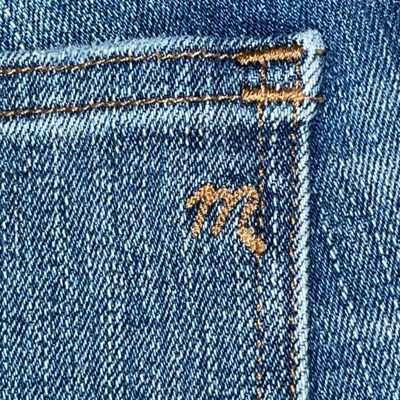MADEWELL 9" Mid-Rise Skinny Jeans in York Wash Rip and Repair Edition Size 25. - Picture 8 of 16
